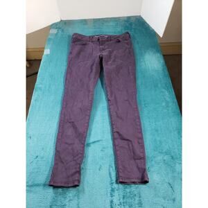 American Eagle Jeans Sz 8 Womens Purple Stretch Denim Pants Mid Rise Jegging